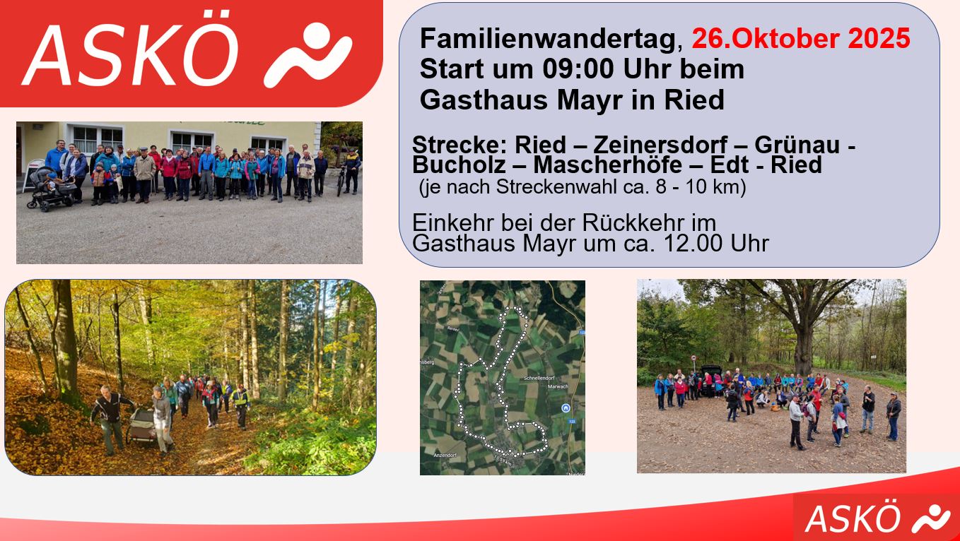 ASK&Ouml; Familienwandertag am 26. Oktober 2025